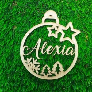 Bola de Navidad de madera con nombre